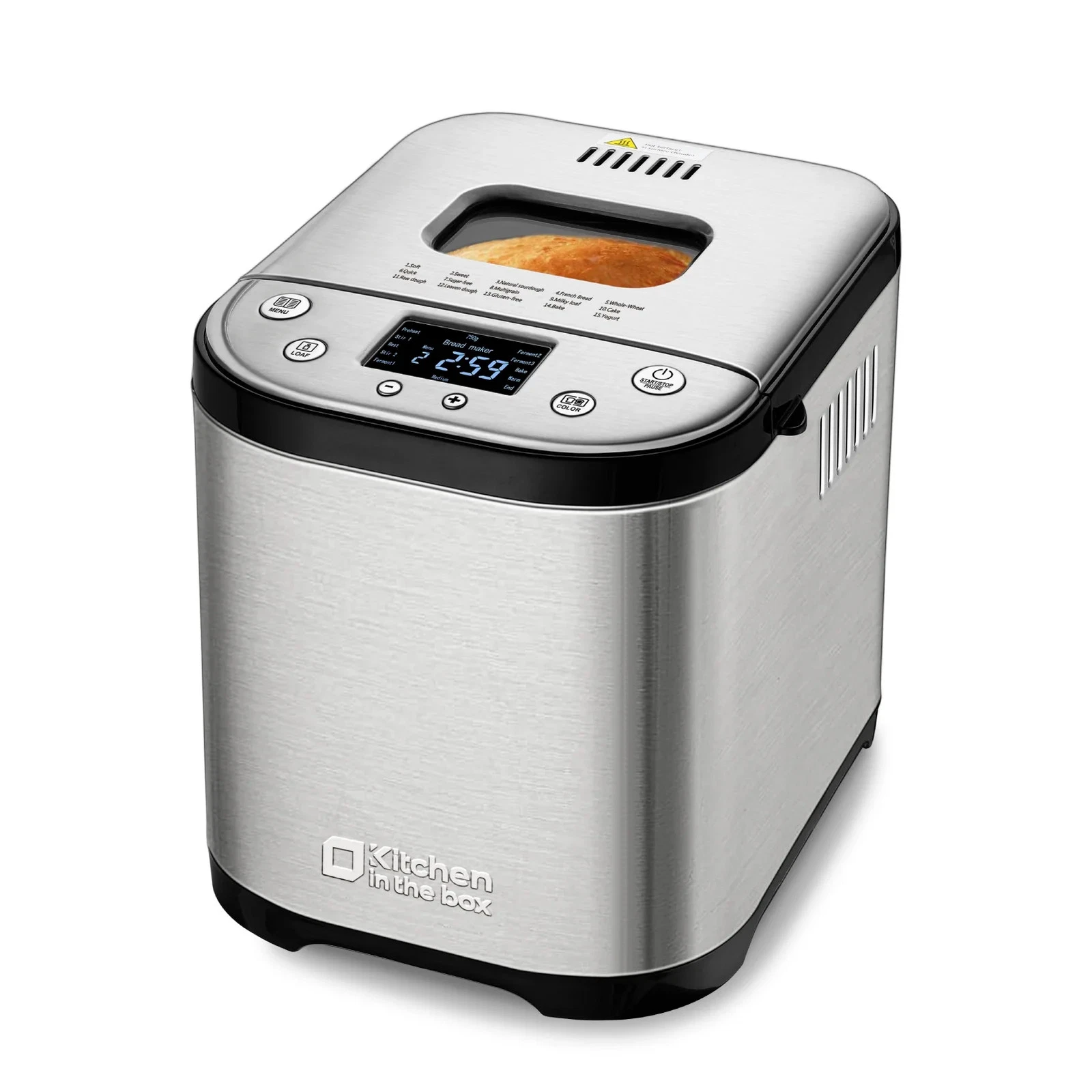 Kitchen In The Box BM01 15-in-1 2LB Stainless Steel Automatic Bread Maker With
Opens in a new window