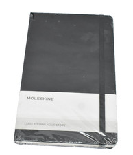 Moleskine Hardcover Notebook 5-1/4" x 8-1/4" Black Branded Journal Ruled