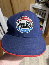 New Jersey Nets Hat Vintage Old Logo Blue NJ Logo Size 8 59Fifty Fitted New Era 
