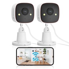 2K Security Cameras WiFi Indoor Plug in Powered Pet Cams Dual-Band 5G 2.4G