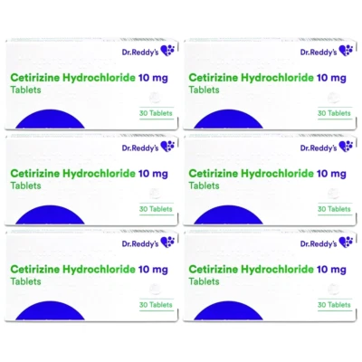 Cetirizine Hydrochloride 10mg - Allergy, Hayfever Relief - 30 Tablets x 6 PACK