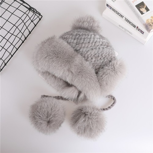 100% Real Mink Fur Hat for Women Fox Fur Russian Bomber Trapper Earflap Caps - Picture 40 of 42