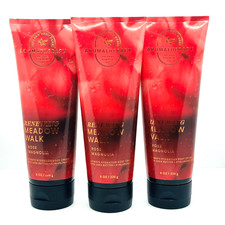 3 Bath  Body Works Aromatherapy Renewing Meadow Walk Rose Magnolia Body Cream