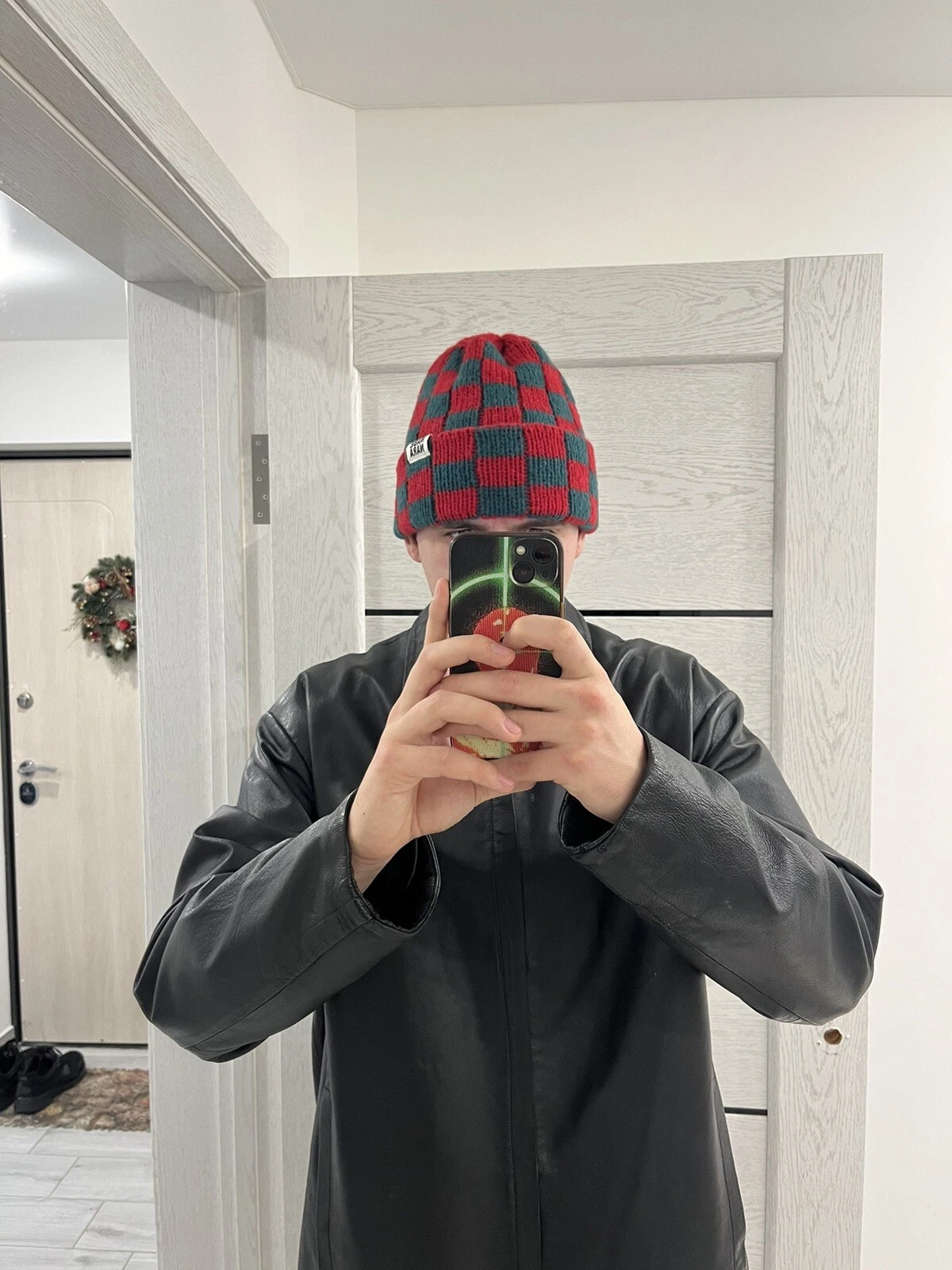 Hype Streetwear Checkered Plaid Oversize Beanie Hat
