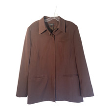 Halston Lifestyle Brown Blazer Jacket size 14 immaculate unstructured