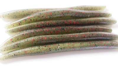 5'' STICK  (W/MELON Red FLAKE) SENKO STYLE CUSTOM INJECTED SUPER SOFT/GARLIC 16CT
