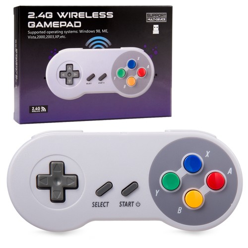2 Pack Wired/ Wireless SNES USB Controller Gamepad Joystick Super Classic for PC - Picture 45 of 62