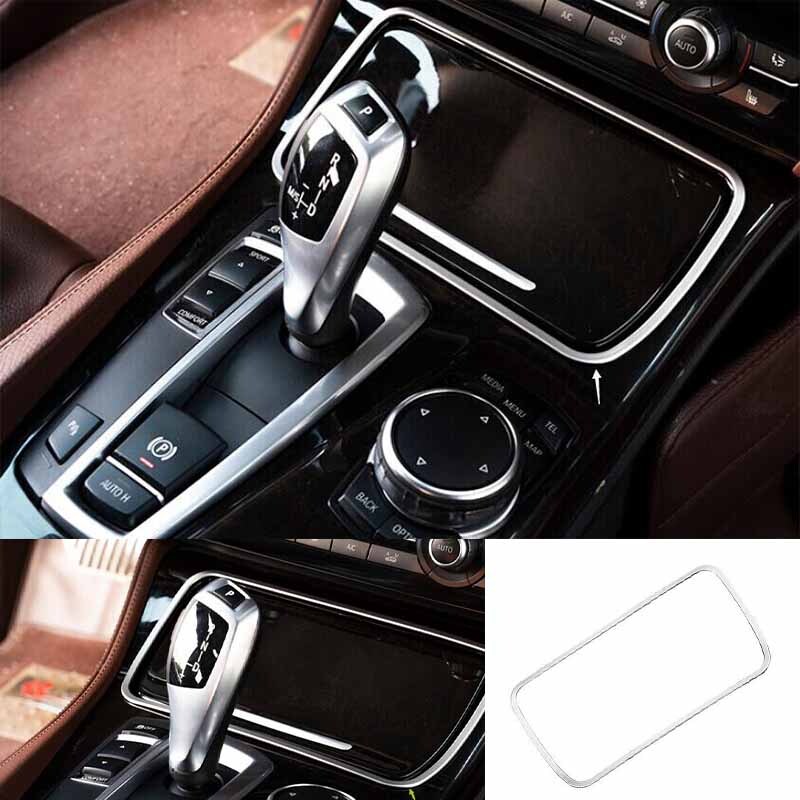 Silver Titanium Cover Trim 11-17 Inner Console Gear Storage Box For BMW 5 Series