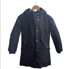 GAP Kids Black Hooded Puffer long Jacket down filled size M