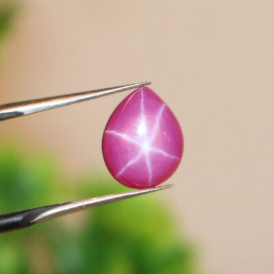 Certified Natural Red Star Ruby 1.8 Ct. 6 Rays Pear Shape Loose Gemstone STR-275