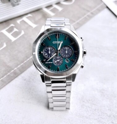 Citizen Eco-Drive CA4590-81X Green Analog Chronograph Stainless
