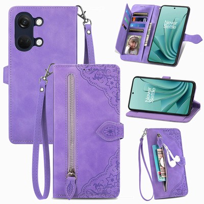 For OnePlus Nord N200 CE3 2T N300 N20 ACE 2V 12 Leather Zipper Wallet Phone Case