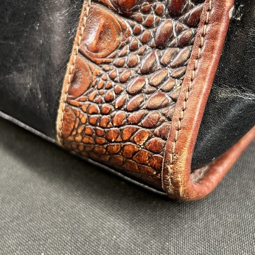 Sac à main femme Brahmin sac à main cuir alligator marron noir bandoulière - Photo 8/22