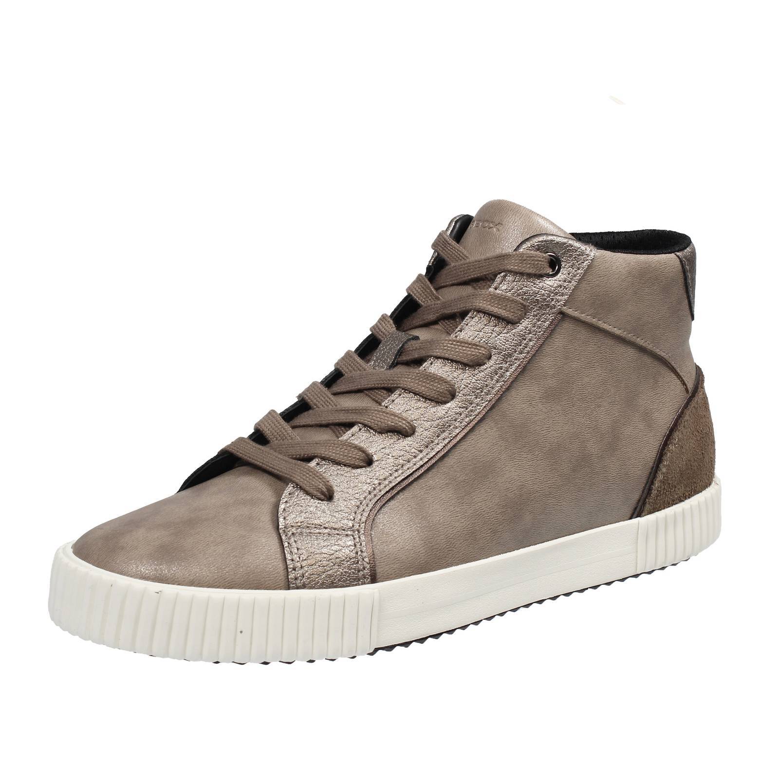 Geox Bloomie - Sneakers Traspiranti In Pelle Sabbia - Taglia 36 [23.4cm] Donna