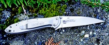 1660 Kershaw Leek Knife silver plain Blade New Flag Logo Blem assisted opener