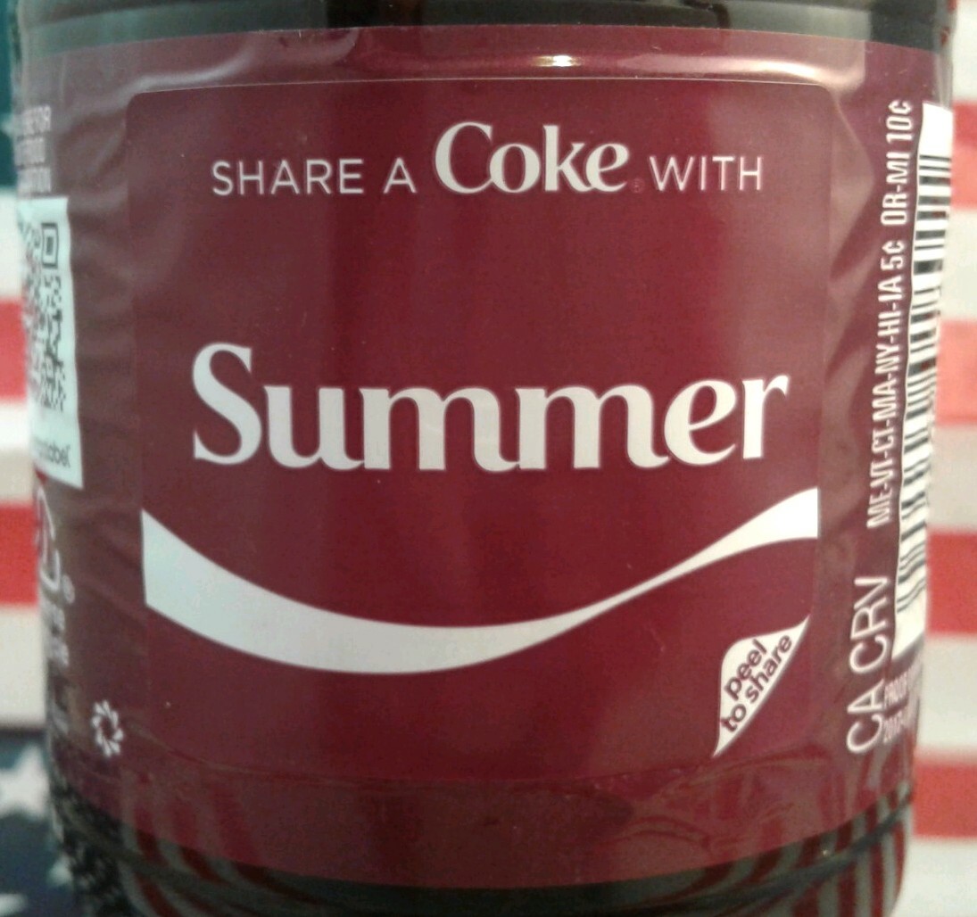 Share A Coke With Summer 2018 Personalized Cherry Coca Cola