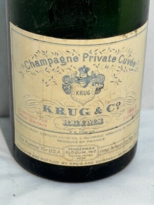 Krug Private Cuvee Extra Sec 750 ml Empty Bottle 1949 FREE S&H within the USA