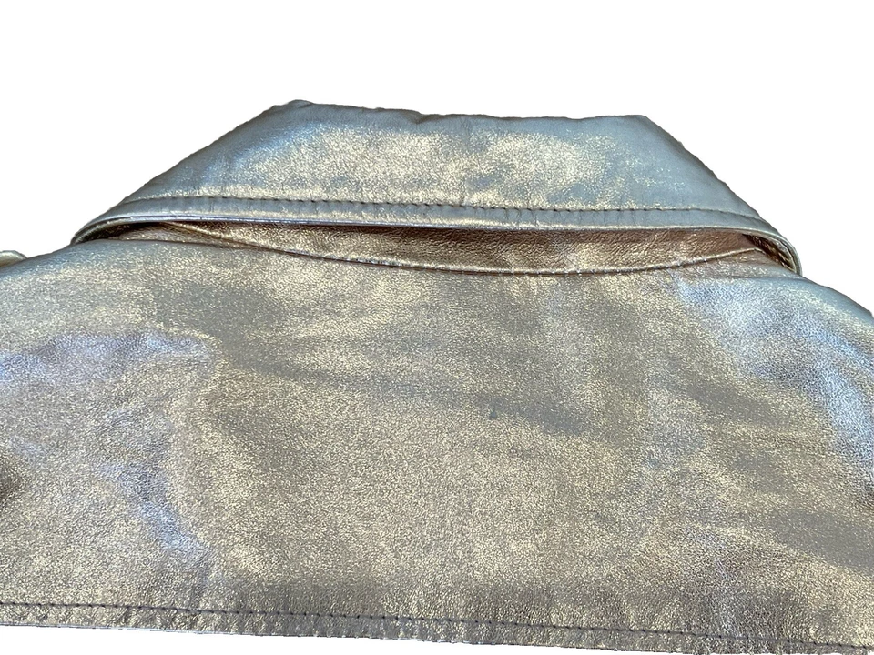 Neiman Marcus Moto Rose Gold Leather Jacket Sz:L (Retail $695) - Image 4 of 4