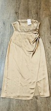 Zara Women’s Olive Green Sparkle Spaghetti Strap Split Slip Dress Size Large NWT