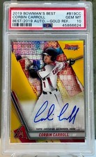 2019 Bowman's Best Gold Refractor Corbin Carroll RC AUTO PSA 10 GEM MINT ROY