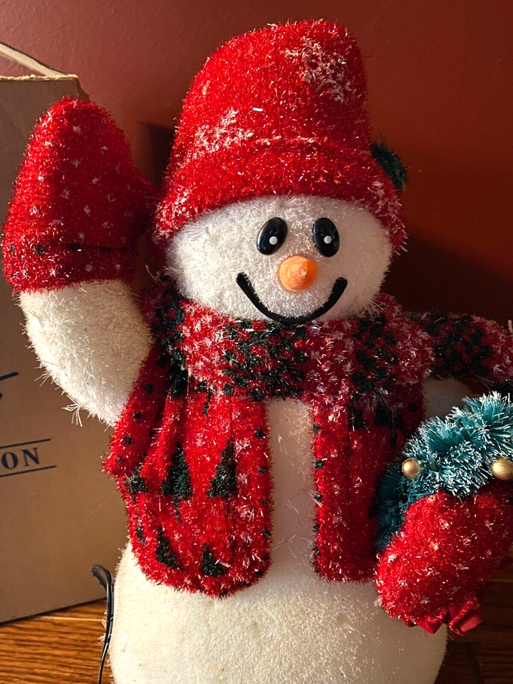 NEW!!! VINTAGE AVON FIBER OPTIC COLOR CHANGING LIGHT UP 16" SNOWMAN