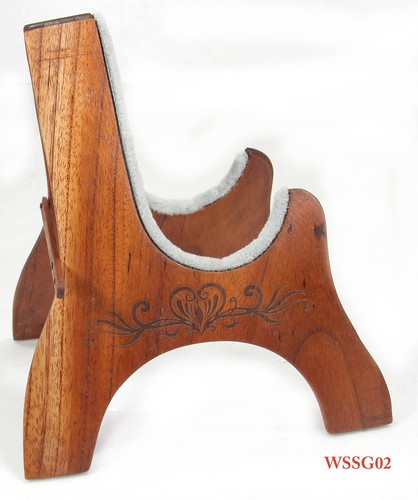 Solid Mahogany Laser Picture Wood Stand For 21" Soprano Ukulele Violin WSSG01-11 - Picture 9 of 47