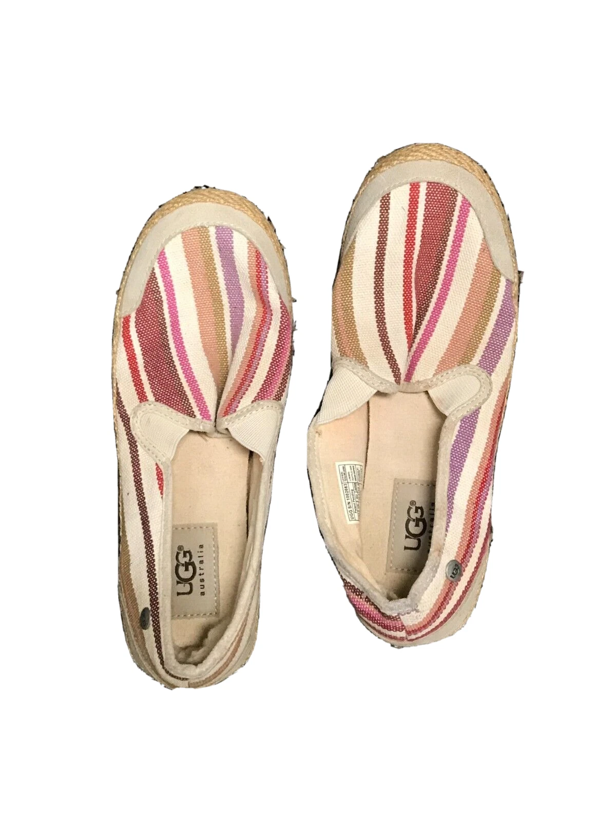 Ballerine slip on donna UGG multicolore a righe TAGLIA 5 5