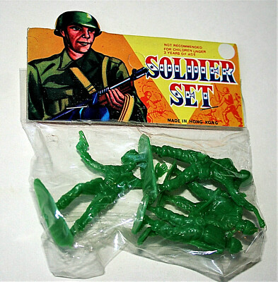 Dime Store Toy Plastic Army Men Soldier Play Set 1970s NOS New MIB