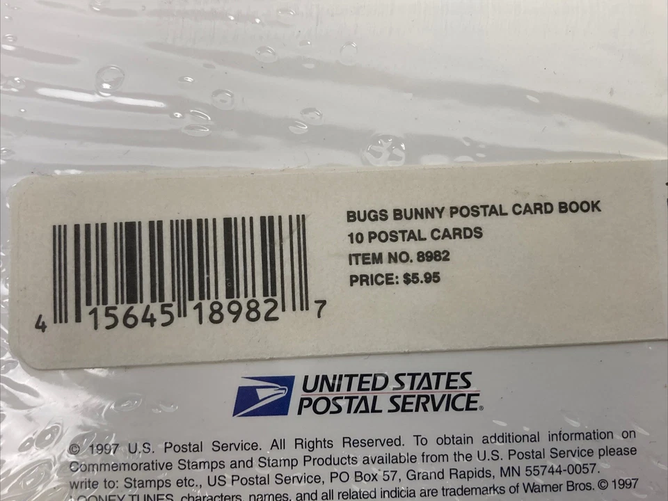 Bugs Bunny & Daffy Duck Postal Card Book - Pack of 10 - USPS 20 Total Cards New - Image 4 of 4