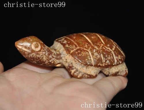 3.4" China Hongshan Culture old jade carved sacrifice Feng Shui turtle pendant - Picture 2 of 7