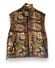 Cabelas Hunting Vest Camo Fleece - Full Zip - Pockets - 3D Camouflage - Mens L