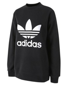 Adidas Women Trefoil Crew Sweat L/S Shirts Black Casual Shirt Tee Jersey  FM3272 | eBay