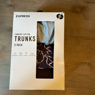 Express Men s 3 Pack Comfort Cotton Trunks Size XL NWT