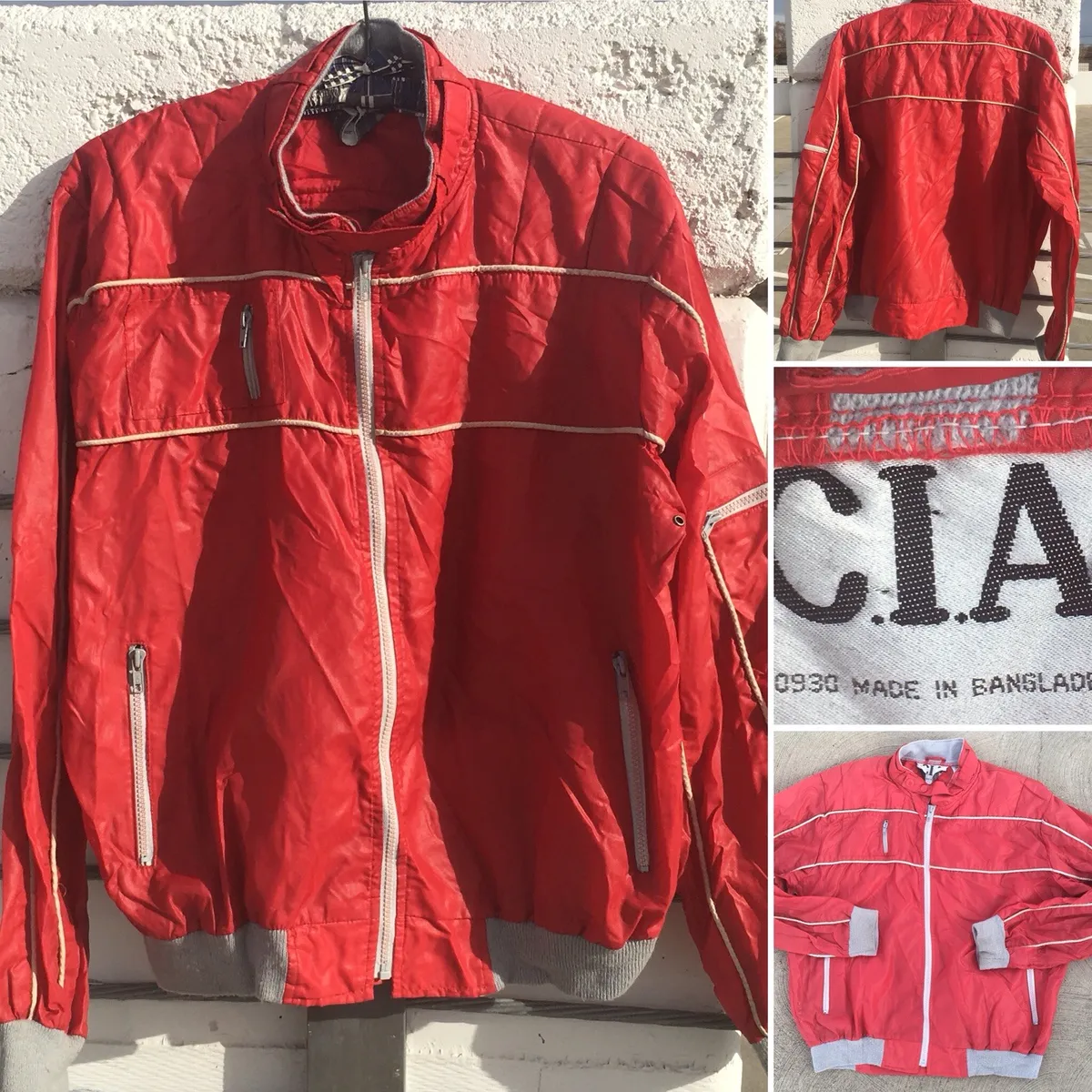 Vintage Nylon Racing Jacket Windbreaker C.I.A. (brand) 80s 1980s L XL RN  70930