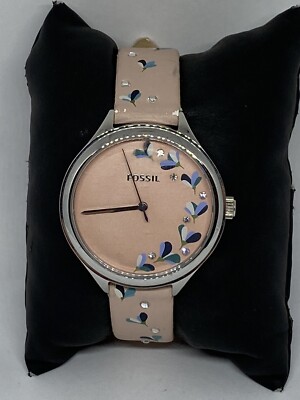 Fossil Suitor BQ3475 Women's Pink Leather Analog Dial Quartz Wrist Watch UC27