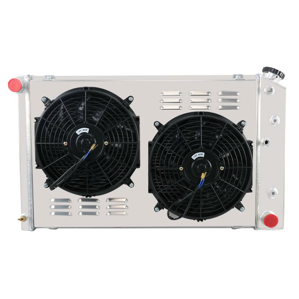 4-ROW Aluminum Radiator&Shroud Fan for Chevy 1970-81 Camaro/ 78-87 Monte Carlo Foto 2 de 4