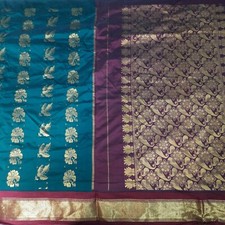 Namaste Vintage Heavy 100 Pure Silk Sarees Zari Woven Premium Craft Fabric Sari