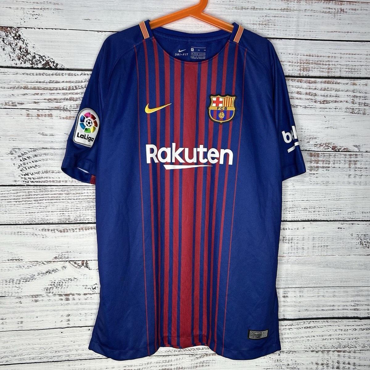 Nike Dri-Fit FC Barcelona FCB Striped Soccer Football Jersey