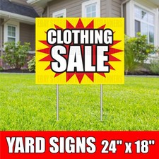 CLOTHING SALE Yard Sign with H-Stakes Discount Big Sale Shop CLEARANCE SALE