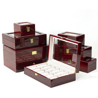 Wooden Watch Box Eco-Friendly Watch Storage Case with 1/2/3/5/6/10/12 Slots