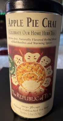 The Republic of Tea Apple Pie Chai   36 Tea Bags, Exp 2026, Caffeine Free