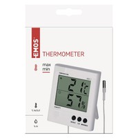 Emos Digital Thermometer Hygrometer Innen/AußEn Mit 2M Kabelsensor Weiß
