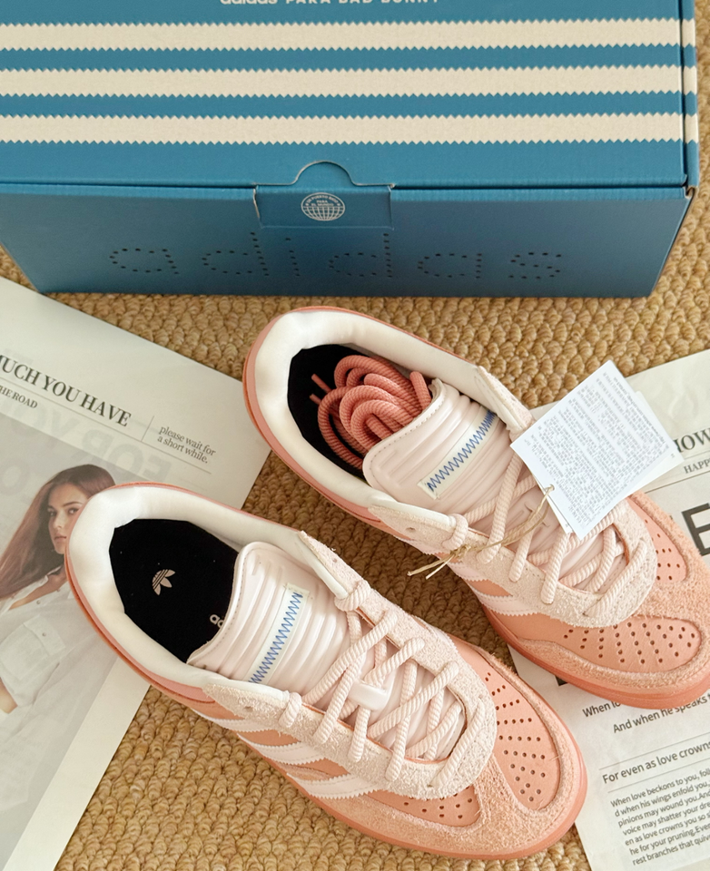 [JS5052] Adidas Mens Bad Bunny Gazelle Wonder Clay Aqua-Ash Pink Cabo ...
