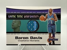2000-01 Fleer Game Time BARON DAVIS Uniformity Game Worn Jersey - Hornets