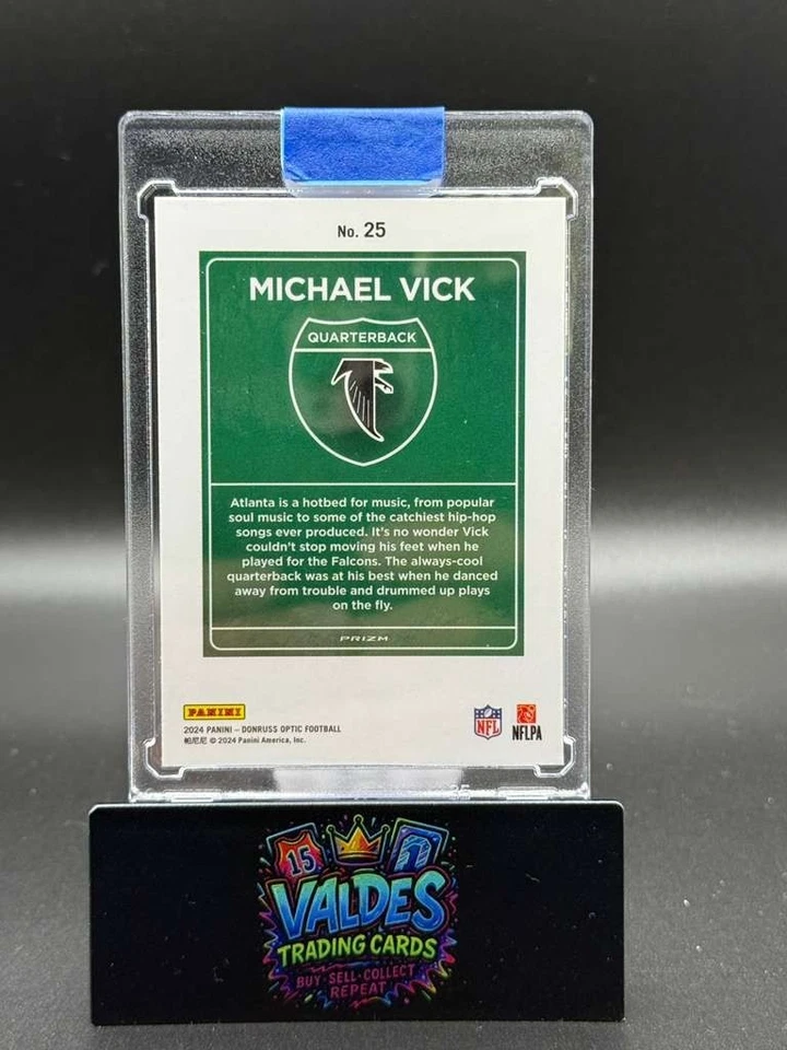 Estuche Michael Vick 2024 Donruss Optic Downtown SSP Hit Falcons ATL🔥 Foto 2 de 2