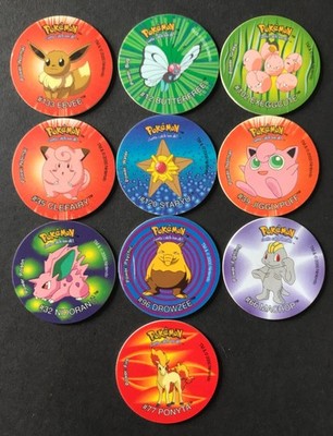 10 X Pokemon Tazos Bundle 2001 Walkers Crisps Cheetos Eevee Ponyta Jigglypuff