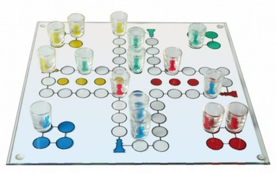 Partyspiel Drinking Ludo Glas Brettspiel Trinkspiel Saufspiel Würfelspiel (