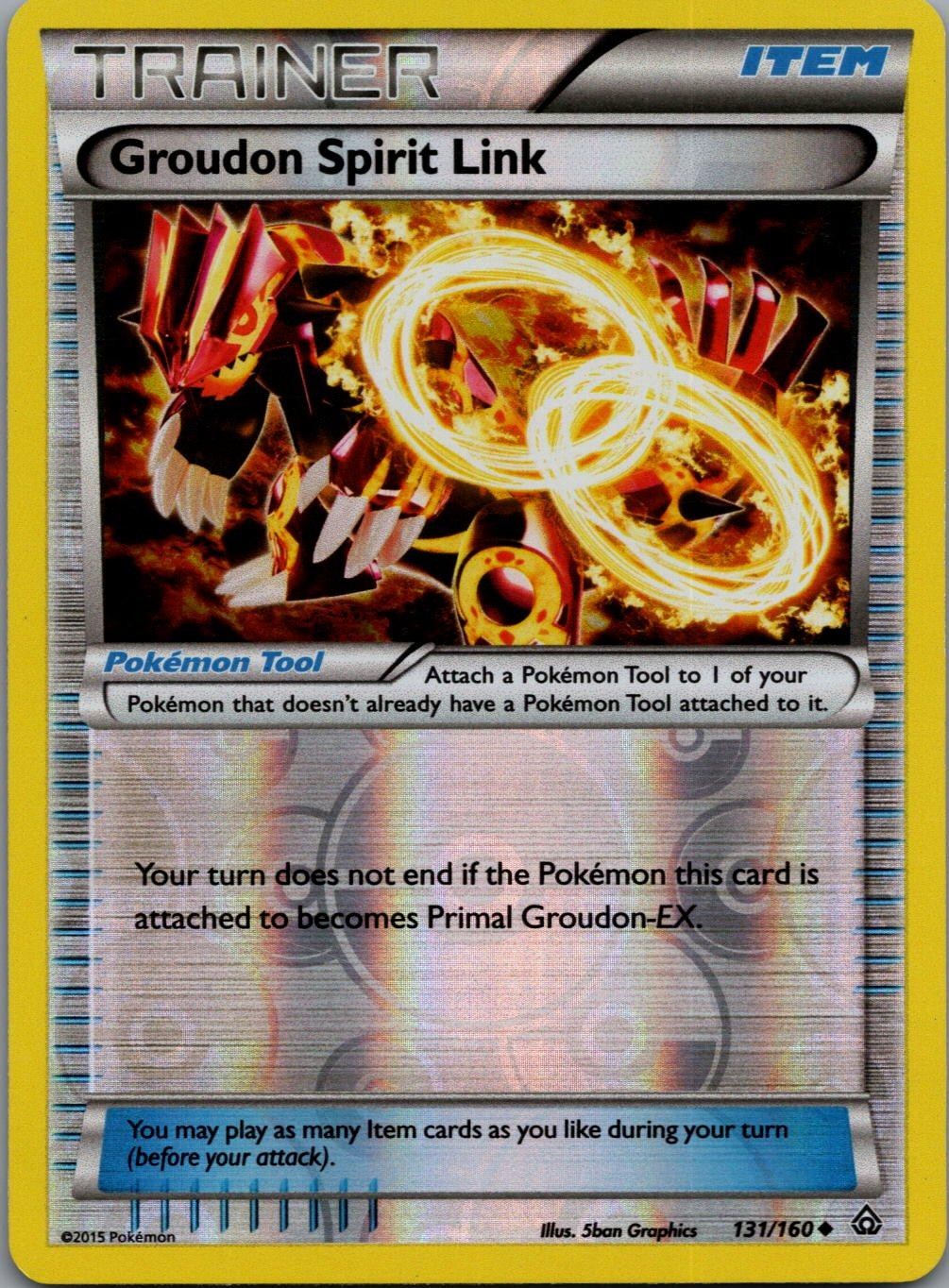 Groudon Spirit Link 131/160 UC Primal Clash Pokemon Reverse Holo Near Mint