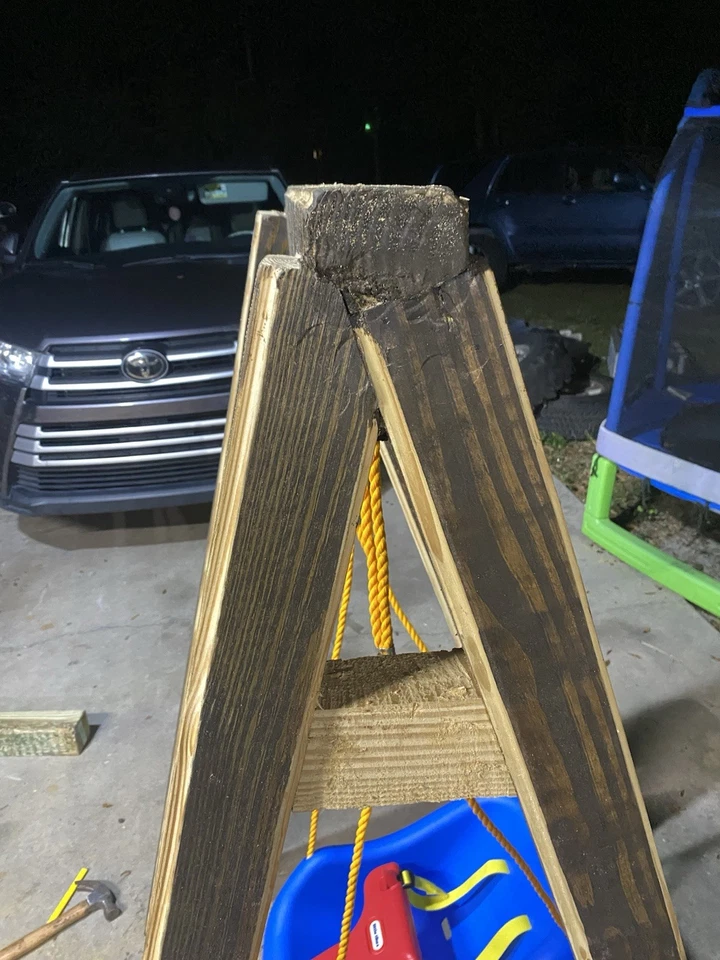 Columpio de bebé a niño pequeño. Resistente hecho de todos los postes tratados 4+4. Muy estudio Foto 2 de 4