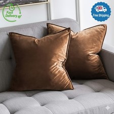 MIULEE Velvet Cushion Covers 45cm x 45cm Chocolat Decorative Square Throw Pillo